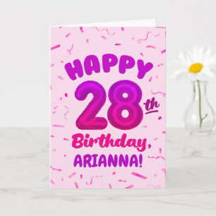 Alles Gute zum 28. Geburtstag Karte mit individuel
