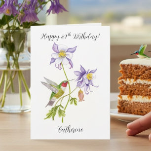 Alles Gute zum 29. Geburtstag Columbine mit Hummin Karte