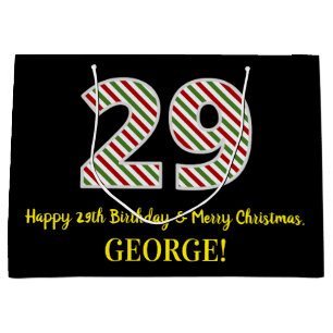 Alles Gute zum 29. Geburtstag & Frohe Weihnachten, Große Geschenktüte