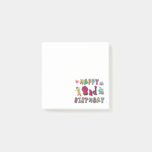 Alles Gute zum 2. Geburtstag. 2 Jahre alter Geburt Post-it Klebezettel