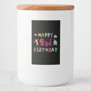 Alles Gute zum 2. Geburtstag. 2 Jahre b-Tag. Lebensmitteletikett