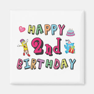 Alles Gute zum 2. Geburtstag. 2 Jahre b-Tag. Magnet