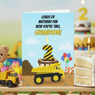Alles Gute zum 2. Geburtstag Enkelsohn Kipper  Karte
