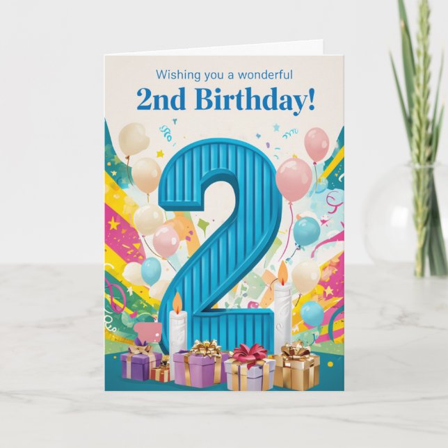 Alles Gute zum 2. Geburtstag Karte (Vorderseite)