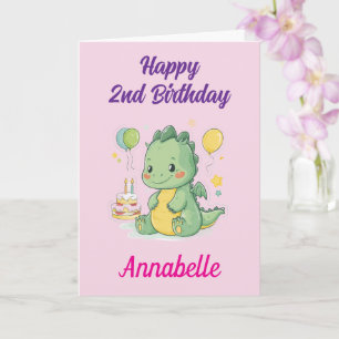 Alles Gute zum 2. Geburtstag Mädchen, Personalisie Karte