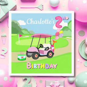 Alles Gute zum 2. Geburtstag Polka Dot Pink Girly Serviette