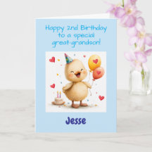 Alles Gute zum 2. Geburtstag Ur-Enkel, Süßes Entle