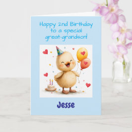 Alles Gute zum 2. Geburtstag Ur-Enkel, Süßes Entle Karte