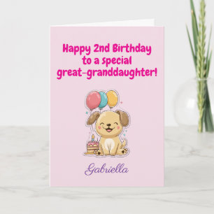 Alles Gute zum 2. Geburtstag Ur-Enkelin, Süßer Wel Karte