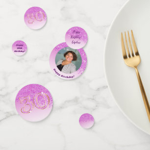 Alles Gute zum 30. Geburtstag Chic Falling Pink Gl Konfetti