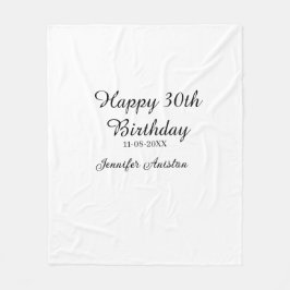 Alles Gute zum 30. Geburtstag hinzufügen Name Datu Fleecedecke