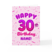 Alles Gute zum 30. Geburtstag Karte mit individuel