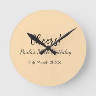 Alles Gute zum 30. Geburtstag Name Datum einfach m Runde Wanduhr