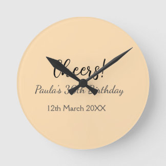 Alles Gute zum 30. Geburtstag Name Datum einfach m Runde Wanduhr