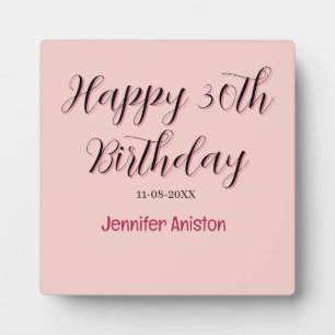 Alles Gute zum 30. Geburtstag Name Datum stilvoll Fotoplatte