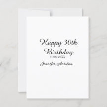 Alles Gute zum 30. Geburtstag Name Datum stilvoll