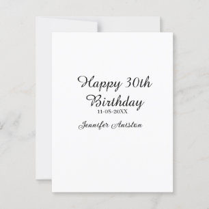 Alles Gute zum 30. Geburtstag Name Datum stilvoll  Postkarte