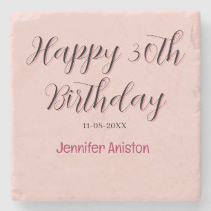 Alles Gute zum 30. Geburtstag Name Datum stilvoll Steinuntersetzer