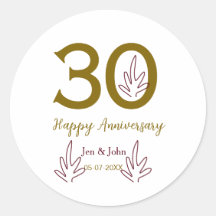 Alles Gute zum 30. Jahrestag Name Datum goldenes r