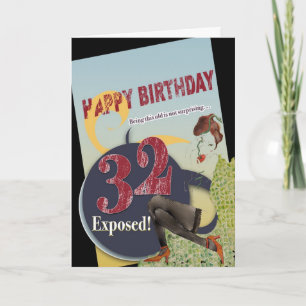 Alles Gute zum 32. Geburtstag vintage flare altes Karte