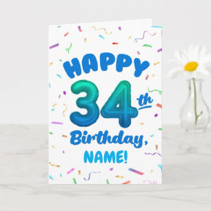 Alles Gute zum 34. Geburtstag Karte mit individuel