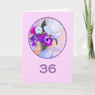 Alles Gute zum 36. Geburtstag mit einer Blume Karte