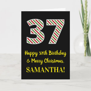 Alles Gute zum 37. Geburtstag und Frohe Weihnachte Karte