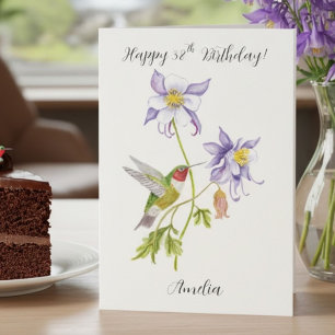 Alles Gute zum 38. Geburtstag Columbine mit Kolibr Karte