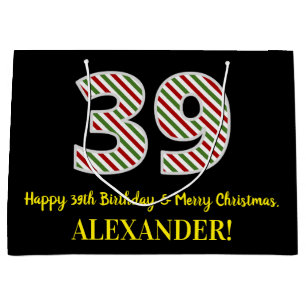 Alles Gute zum 39. Geburtstag & Frohe Weihnachten, Große Geschenktüte