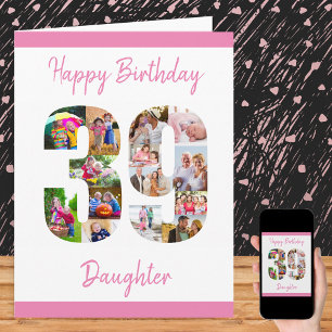 Alles Gute zum 39. Geburtstag Nummer 39 Fotocollag Karte