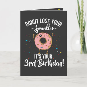 Alles Gute zum 3. Geburtstag Donut Thema Lustig Karte