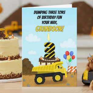Alles Gute zum 3. Geburtstag Enkelsohn Kipper  Karte