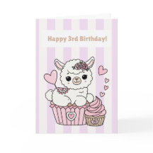 Alles Gute zum 3. Geburtstag Süße Llama Mädchen Ka