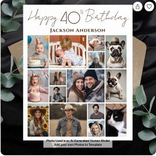 Alles Gute zum 40. Geburtstag 15 Mehrfachfotos Poster