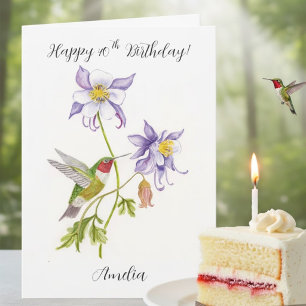 Alles Gute zum 40. Geburtstag Columbine mit Kolibr Karte