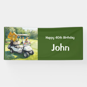 Alles Gute zum 40. Geburtstag dem Golfer mit Golfw Banner