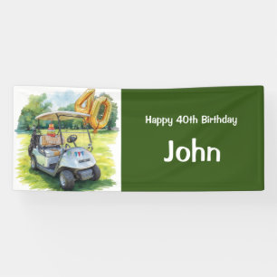 Alles Gute zum 40. Geburtstag dem Golfer mit Golfw Banner
