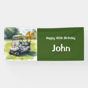 Alles Gute zum 40. Geburtstag dem Golfer mit Golfw Banner