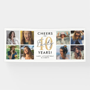 Alles Gute zum 40. Geburtstag Gold Foto Geburtstag Banner