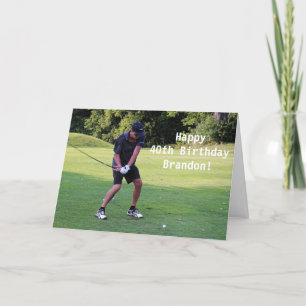 Alles Gute zum 40. Geburtstag Golfer Sports Foto Dankeskarte