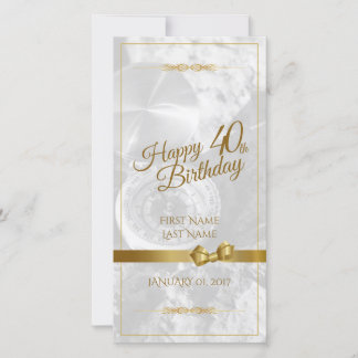 Alles Gute zum 40. Geburtstag mit goldenem Bogen