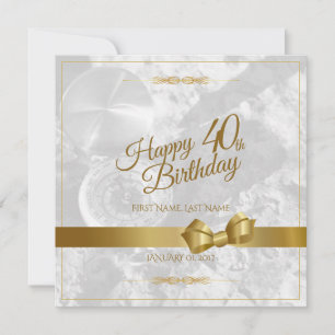 Alles Gute zum 40. Geburtstag mit goldenem Bogen