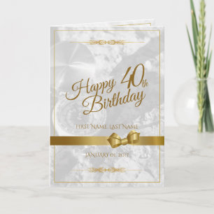 Alles Gute zum 40. Geburtstag mit goldenem Bogen Karte