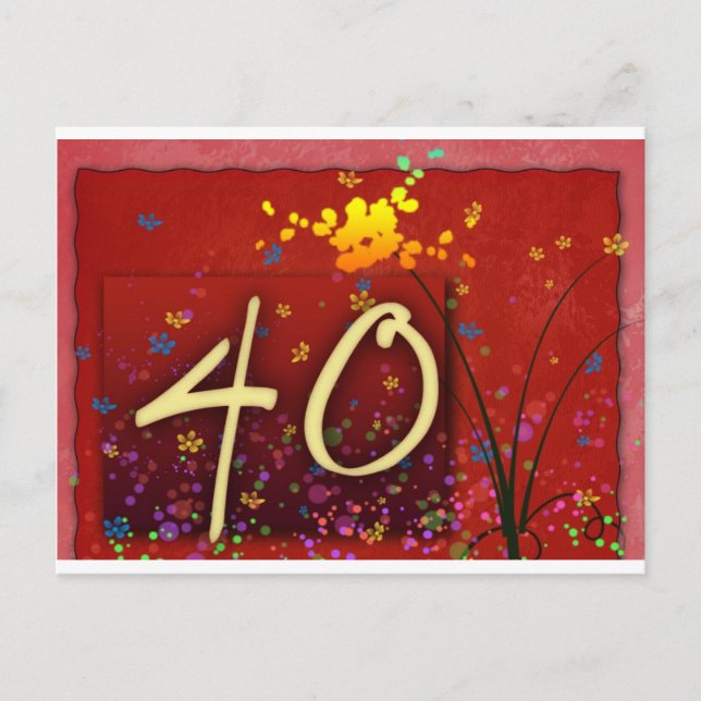 Alles Gute zum 40. Geburtstag! Postkarte (Vorderseite)