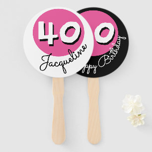 Alles Gute zum 40. Geburtstag Rosa Individueller N Fächer