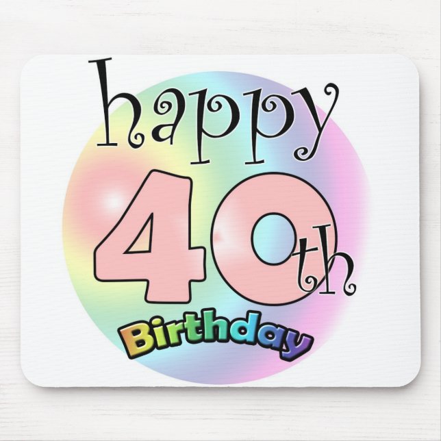 Alles Gute zum 40. Geburtstag (Rose) Mousepad (Vorne)