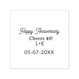 Alles Gute zum 40. Hochzeitstag orange grün Name D Permastempel