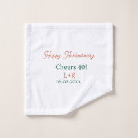 Alles Gute zum 40. Hochzeitstag orange grün Name D