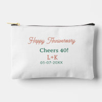 Alles Gute zum 40. Hochzeitstag orange grün Name D