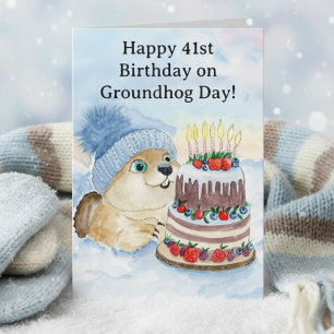 Alles Gute zum 41. Groundhog-Day-Geburtstag Karte